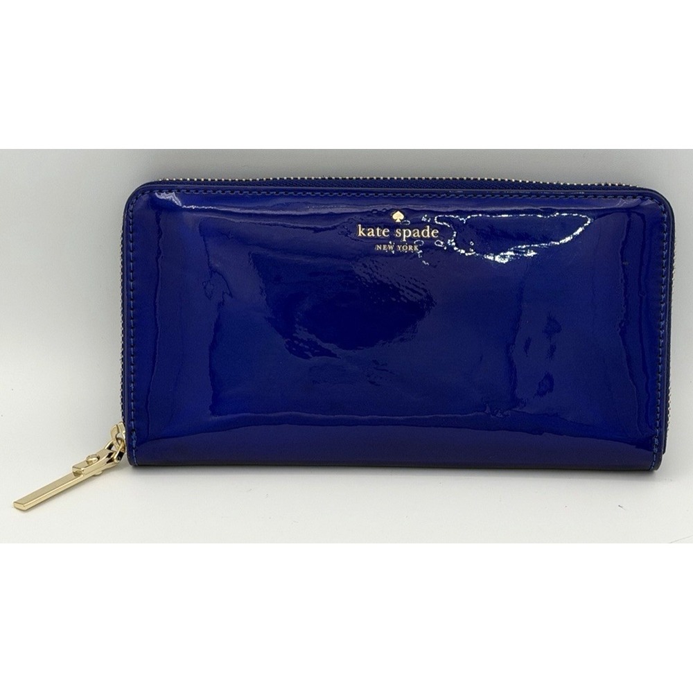 Kate Spade Wallet Purple Holographic Iridescent Full Size Zip Around